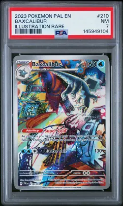 2023 POKEMON PAL EN-PALDEA EVOLVED ILLUSTRATION RARE #210 BAXCALIBUR PSA 7 - Image 1