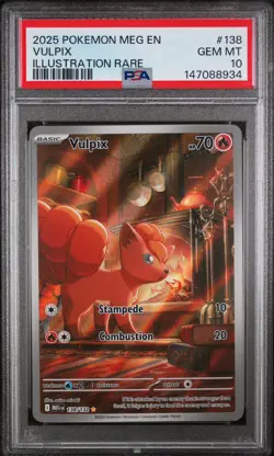 2025 POKEMON MEG EN-MEGA EVOLUTION ILLUSTRATION RARE #138 VULPIX PSA 10 - Image 1