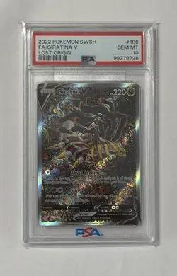 2022 POKEMON SWORD & SHIELD LOST ORIGIN #186 FULL ART/GIRATINA V PSA 10 - Image 1