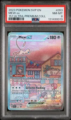 2023 POKEMON SVP EN-SV BLACK STAR PROMO 151 ULTRA-PREM COLL #053 MEW EX PSA 8 - Image 1