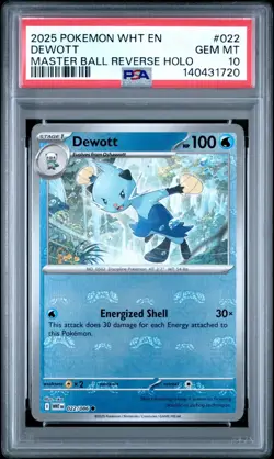 2025 Pokemon White Flare Dewott Master Ball Reverse Holo #022 PSA 10 GEM MINT - Image 1