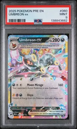 2025 POKEMON PRE EN-PRISMATIC EVOLUTIONS #060 UMBREON EX PSA 9 - Image 1