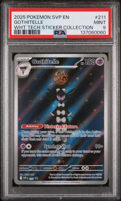 2025 POKEMON WHITE FLARE TECH STICKER COLLECTION #211 GOTHITELLE PSA 9 - Image 1