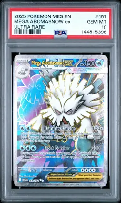 2025 POKEMON MEG EN-MEGA EVOLUTION ULTRA RARE #157 MEGA ABOMASNOW EX PSA 10 - Image 1