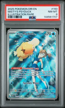2025 POKEMON DRI EN-DESTINED RIVALS ILLUSTRATION RARE #193 MISTY'S PSYDUCK PSA 8 - Image 1