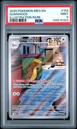 2025 POKEMON MEG EN-MEGA EVOLUTION ILLUSTRATION RARE #153 GUMSHOOS PSA 9 - Image 1