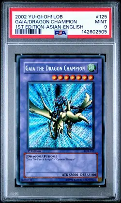 2002 YU-GI-OH! 1ST EDITION-ASIAN-ENGLISH #125 GAIA THE DRAGON CHAMPION PSA 9 - Image 1