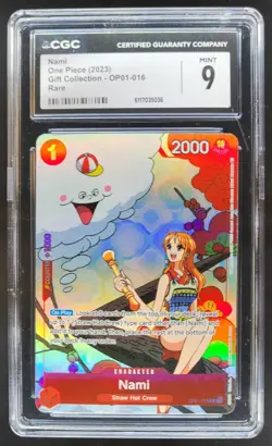 2023 One Piece Nami Gift Collection Rare #OP01-016 CGC 9 A PT - Image 1