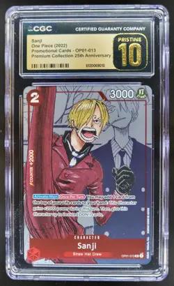 2022 One Piece Premium 25th Anniversary Sanji Promos CGC 10 PRISTINE B PT - Image 1