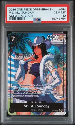 2026 ONE PIECE OP14-EB04-THE AZURE SEA'S SEVEN #084 MS. ALL SUNDAY PSA 10 - Image 1