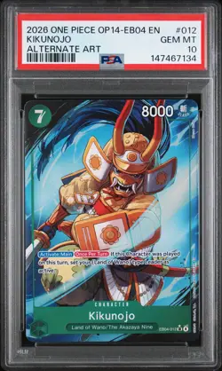 2026 ONE PIECE OP14-EB04-THE AZURE SEA'S SEVEN ALTERNATE ART KIKUNOJO PSA 10 - Image 1