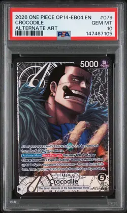 2026 ONE PIECE OP14-EB04-THE AZURE SEA'S SEVEN ALTERNATE ART CROCODILE PSA 10 - Image 1