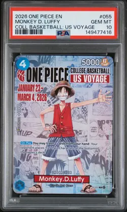 2026 ONE PIECE PROMOS ONE PIECE COLLEGE BK: US VOYAGE MONKEY D. LUFFY PSA 10 - Image 1