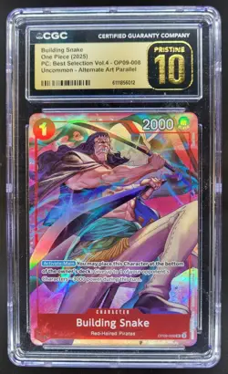 2025 One Piece Building Snake ALT ART #OP09-008 CGC 10 PRISTINE B PT - Image 1