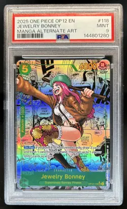 2025 One Piece Legacy of Master Jewelry Bonney Manga Art Alt SSP #OP12-118 PSA 9 - Image 1