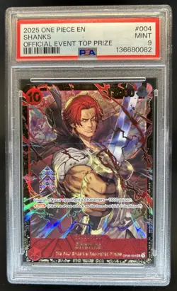 2025 One Piece Official Event Top Prize Shanks #OP09-004 PSA 9 - Image 1