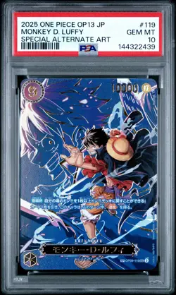 2025 ONE PIECE JPN OP13-CARRYING ON HIS WILL #119 MONKEY D. LUFFY PSA 10 - Image 1