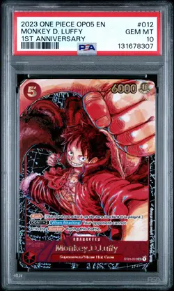 2023 ONE PIECE OP05-AWAKENING OF THE NEW ERA 1ST ANV #012 MONKEY D. LUFFY PSA 10 - Image 1