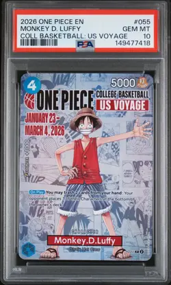2026 ONE PIECE PROMOS ONE PIECE COLLEGE BK: US VOYAGE MONKEY D. LUFFY PSA 10 - Image 1