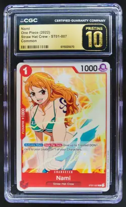 2022 ONE PIECE NAMI STRAW HAT CREW ST01-007 CGC 10 PRISTINE B PT - Image 1