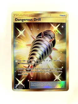 Dangerous Drill 192/181 Sun & Moon Team Up Gold Secret Rare Pokemon TCG Card NM - Image 1