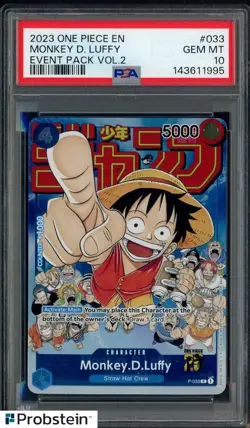 2023 Pokemon Promo Cards P-033 Monkey D. Luffy Event Pack Vol.2 PSA 10 GEM MINT - Image 1