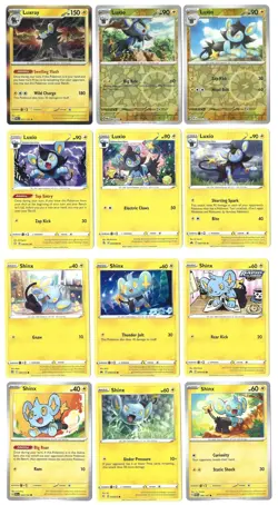 Shinx Luxray Luxio Pokemon Card Collection Set of 12 Holo Rare Shiny - Image 1