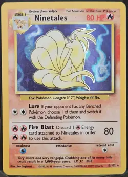 Pokemon Ninetales 80 HP Holo Rare Base Set 12/102 Wizards Card 1999 - Image 1