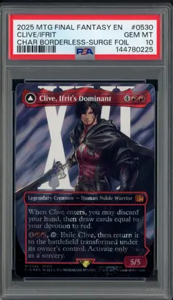 2025 MTG Final Fantasy EN Character Borderless Surge Foil #0530 Clive PSA 10 - Image 1