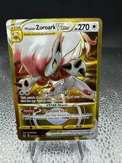 Pokemon TCG Hisuian Zoroark VSTAR 213/196 Lost Origin Gold Secret Rare Holo NM - Image 1
