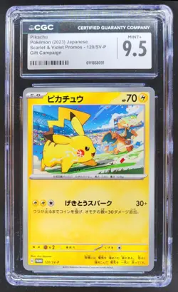 2023 Pokemon SV Black Star Promos JP Pikachu #120/SV-P CGC 9.5 PT - Image 1