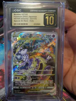 CGC Pristine 10 Mewtwo VSTAR SAR 221/172 – S12a VSTAR Universe Japanese Pokemon - Image 1