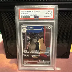 Pokemon TCG Persian Shrouded Fable Holo Illustration Card 078/064 PSA 10 - Image 1