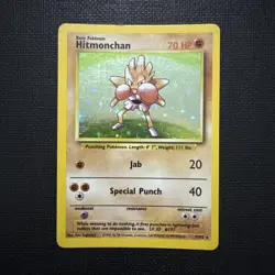 Pokemon TCG: Nockchan (Hitmonchan) 7/102 Holo Rare Base Set 1999 MP - Image 1