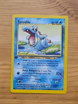 Pokemon TCG Totodile 81/111 Neo Genesis 1st Edition LP WOTC. - Image 1