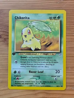 Pokemon TCG Chikorita Neo Genesis #54/111 1st Edition Common LP WOTC. - Image 1