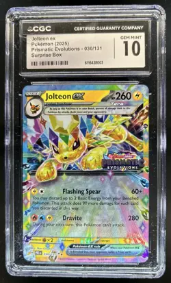 2025 Pokemon Prismatic Evolutions Jolteon ex Promos #030/131 CGC 10 - Image 1