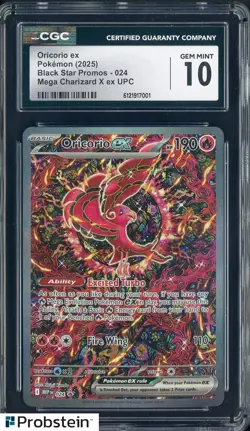 2025 Pokemon Mega Charizard X ex UPC BSP #024 Oricorio ex CGC 10 GEM MINT - Image 1