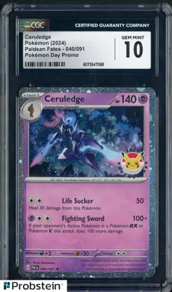 2024 Pokemon Paldean Fates Pokemon Day Promo #040 Ceruledge CGC 10 GEM MINT - Image 1