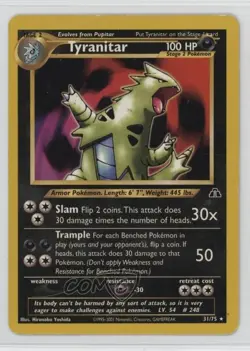 Tyranitar Pokemon Neo Discovery #31 2001 - Image 1