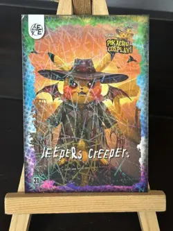 Jeepers Creepers Pikachu #144 Laser Holo - Electric Pikachu Cosplay Pokemon ZL13 - Image 1