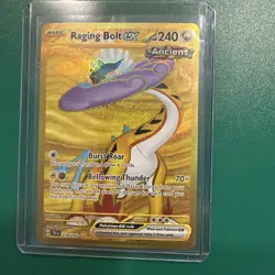Raging Bolt ex 218/162 SV05: Temporal Forces Holo GOLD Hyper Rare Pokemon MINT - Image 1