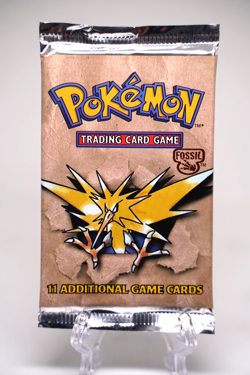 Pokemon WOTC Fossil Unlimited Booster Pack Vintage Sealed TCG Zapdos - Image 1