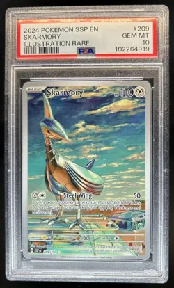 2024 Pokemon Surging Sparks Skarmory #209/191 PSA 10 - Image 1