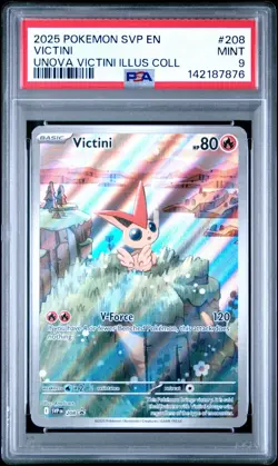 2025 Pokemon SVP En Victini Unova Illus Collection #208 PSA 9 Mint - Image 1