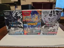 No Reserve Black Bolt , White Flare & SURGING Booster Bundle Lot Sealed Pokemon - Image 1