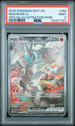 2025 Pokemon White Flare Reshiram EX Special Illustration Rare #166 PSA 9 MINT - Image 1