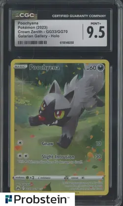 2023 Pokemon Crown Zenith Galarian Gallery #GG33 Poochyena Holo CGC 9.5 MINT+ - Image 1