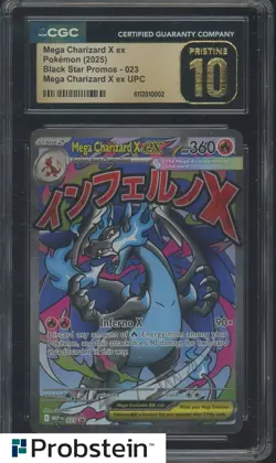 2025 Pokemon MEP EN BSP UPC #023 Mega Charizard X ex CGC 10 PRISTINE - Image 1