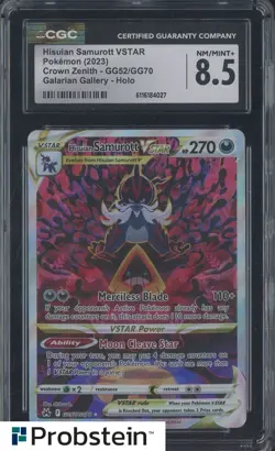 2023 Pokemon Crown Zenith Galarian Gallery #GG52 Hisuian Samurott Vstar CGC 8.5 - Image 1